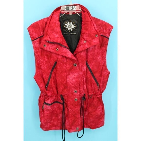 SKI HAVOC VINTAGE 80'S VEST JACKET CINCHED WAIST ZIP/SNAP FRONT POCKETS SZ 8 - Picture 1 of 7
